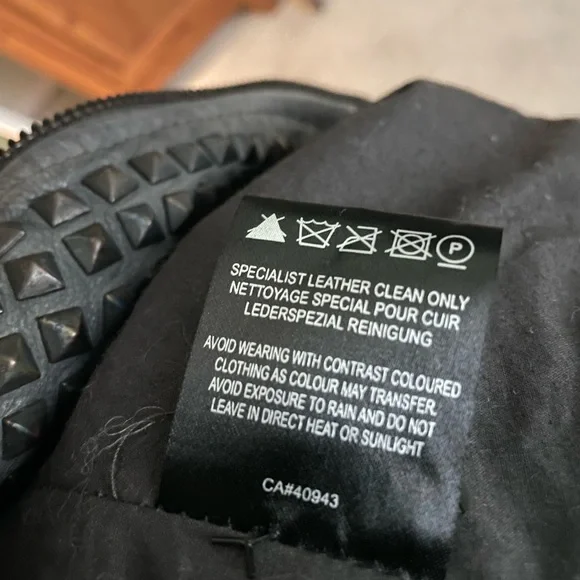 Muubaa gray leather studded biker moto jacket - Picture 9 of 10